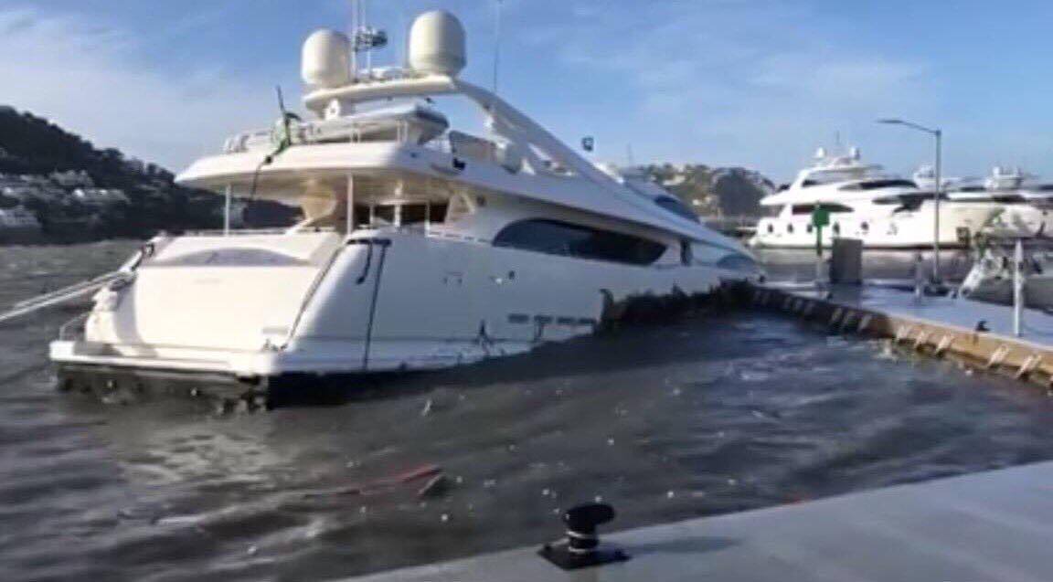 sinking luxury yacht