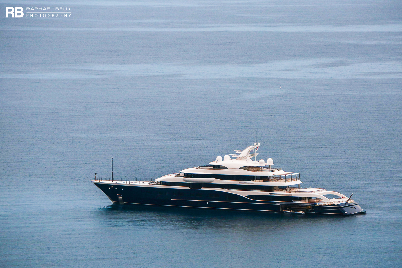 Superyacht Symphony, 101m Feadship departing Gibraltar, also footage of S/Y  Aquarius & Seven Sins 