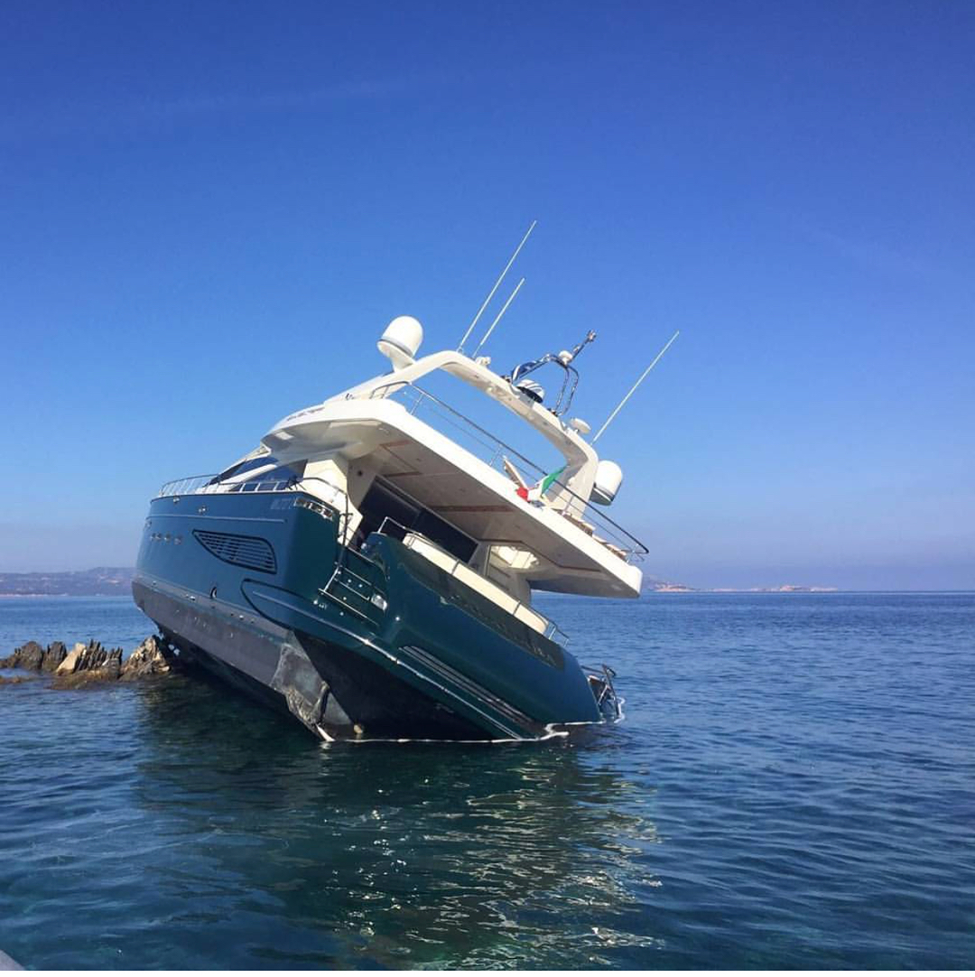 yacht ran aground