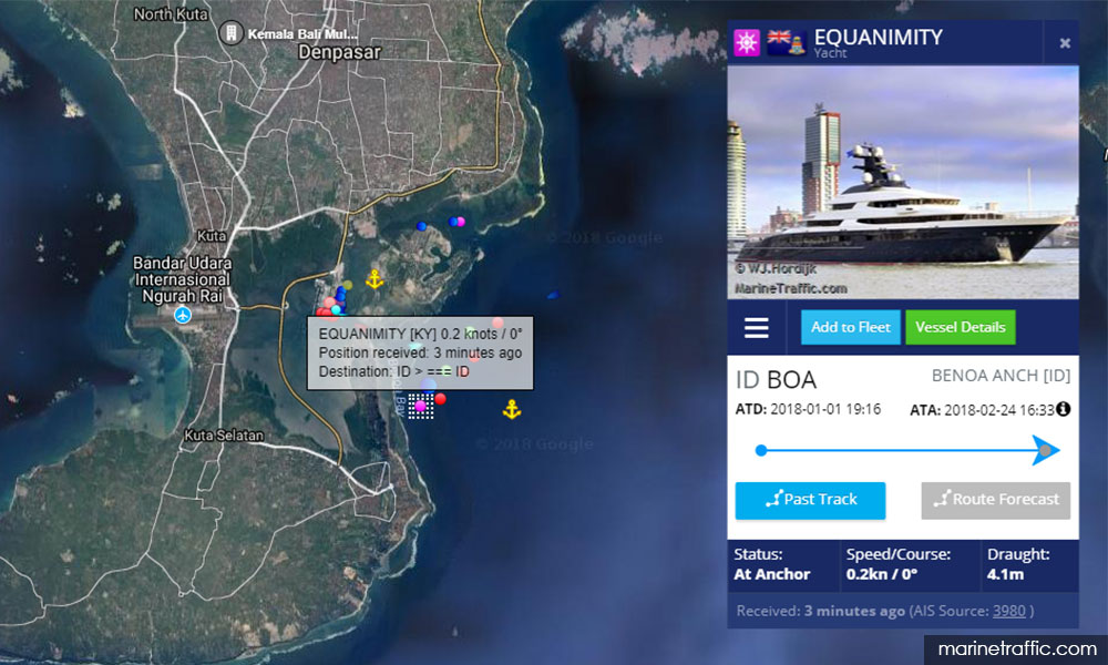 90 Metre Equanimity Seized As Captain Turned Off Ais