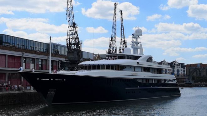 who owns the yacht in bristol harbour