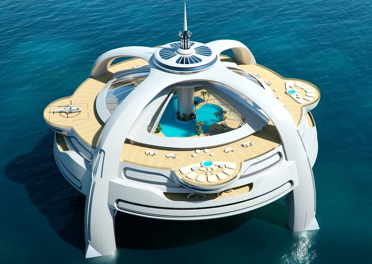 yacht that looks like an island