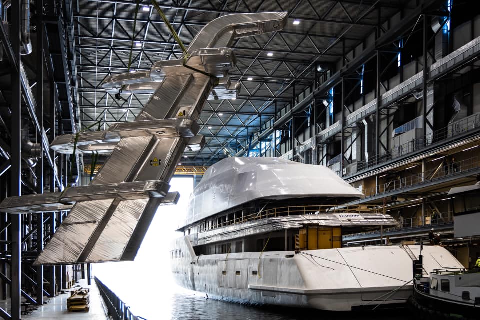 Feadship's Project 816 Was Launched From Its Amsterdam Shipyard