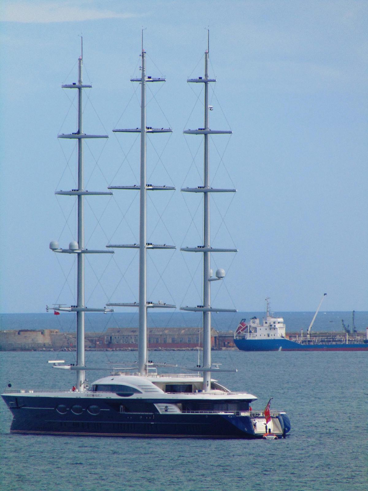 The World S Largest Sailing Superyacht Black Pearl Seen In