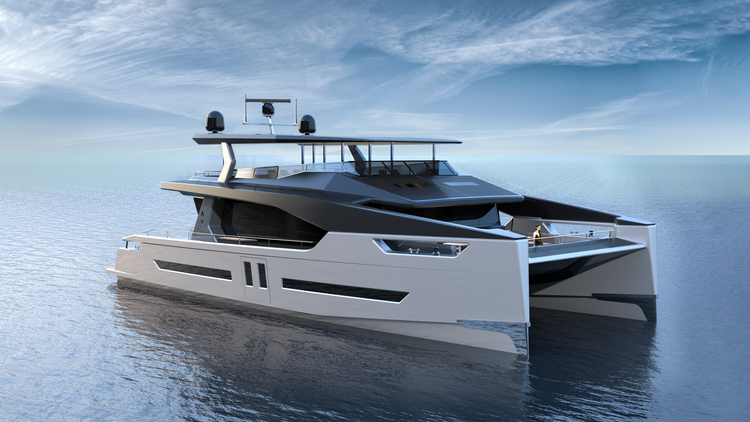 luxury electric catamaran