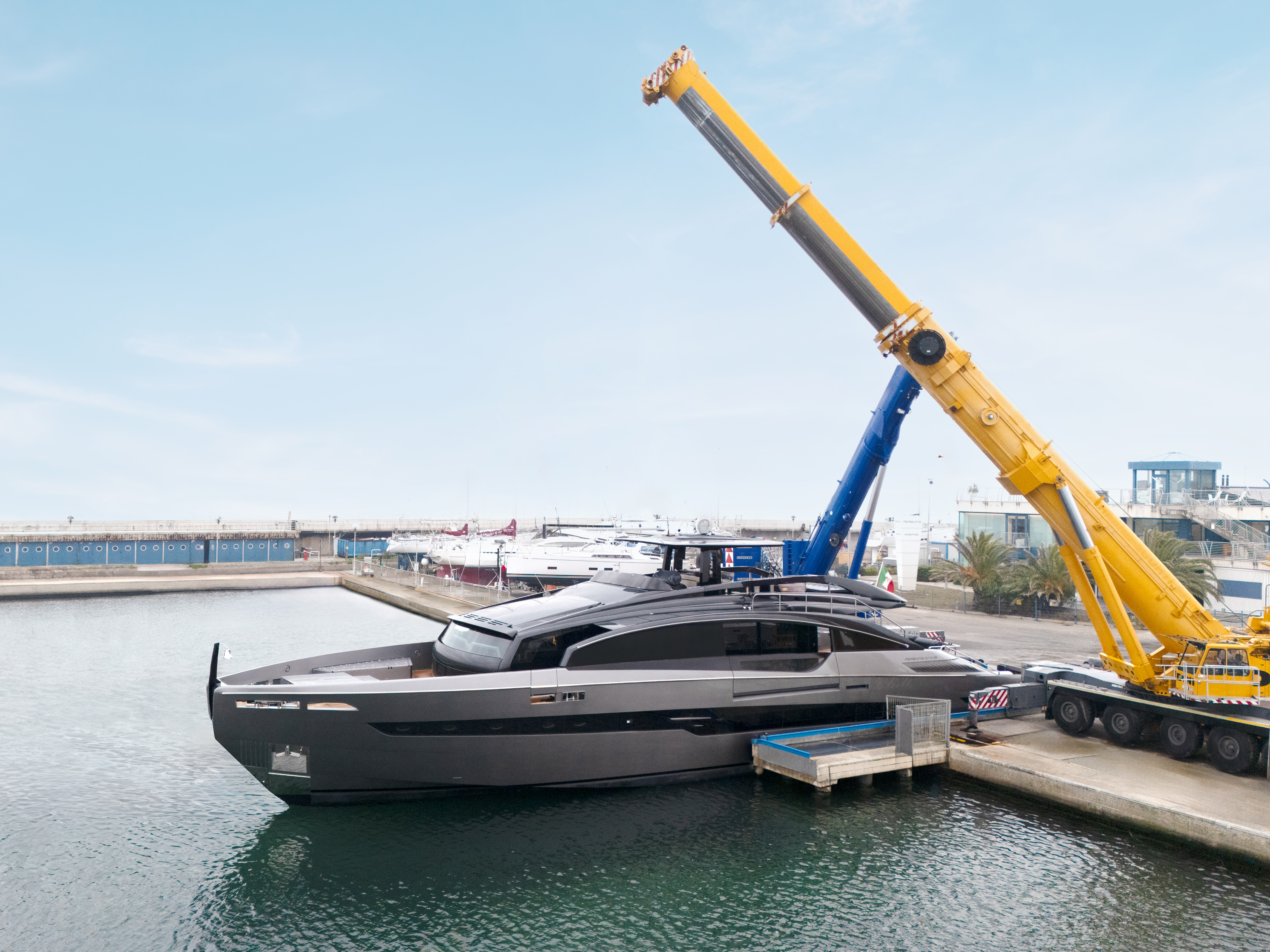 Third Pershing GTX116 Launched in the Port of Fano - Yacht Harbour
