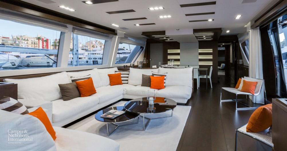 white pearl yacht interior