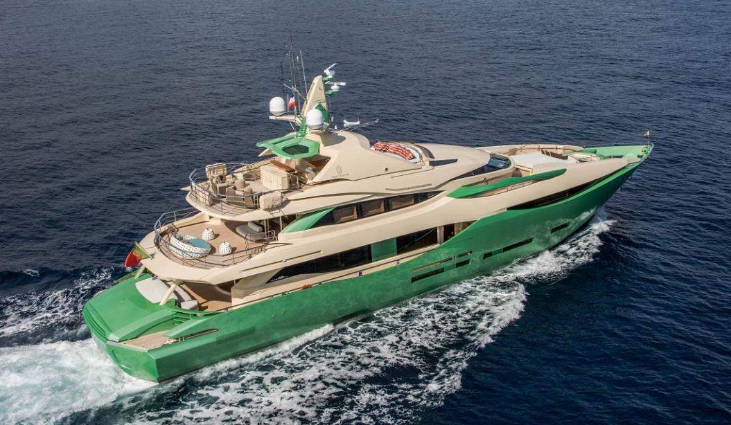 dark green yacht